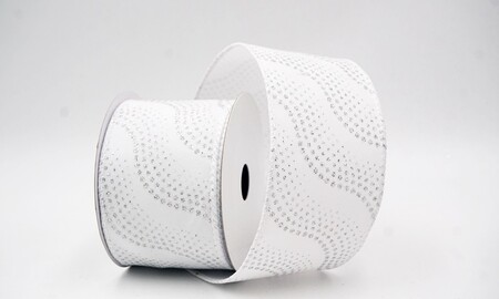 Wit lint met glitter, golf- en stippenpatroon_KW0474GC-1-1